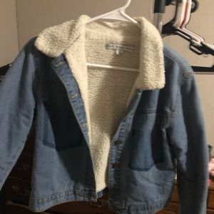Wool lined denim jacket